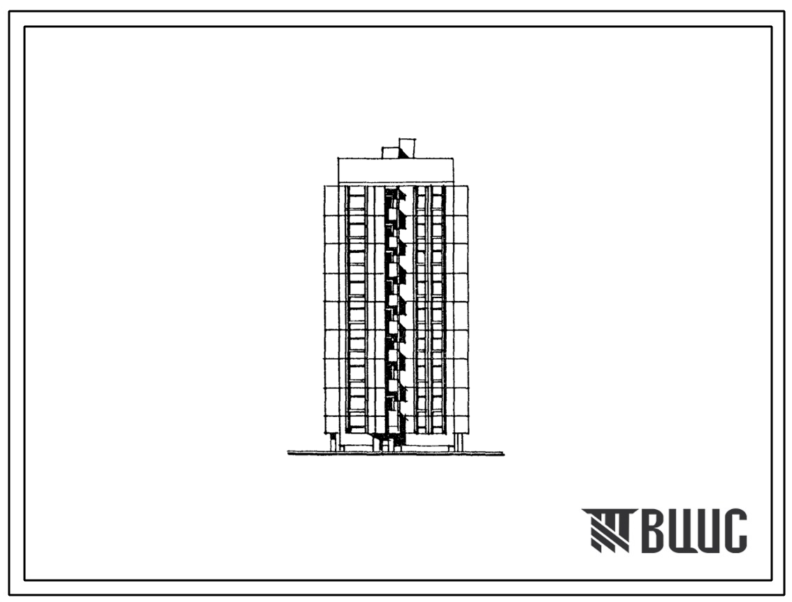 Типовой проект 184-012м.88 Блок-секция девятиэтажная торцевая на 32 квартиры. Для строительства в городах и поселках городского типа