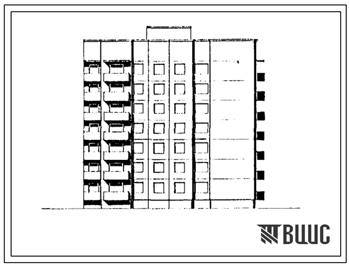 Типовой проект 90-0303.3.13.90 Блок-секция 7-этажная 28-квартирная торцевая правая 2-2-3-3 (для строительства в г. Омске и Омской области) Конструктивный вариант свайных фундаментов N=350 kH