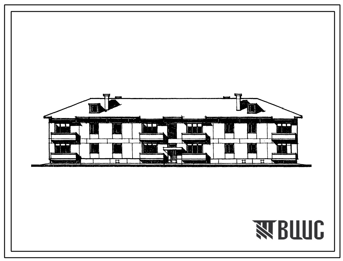 Типовой проект 153-24-146.83 Двухэтажный жилой дом для малосемейных на 16 квартир