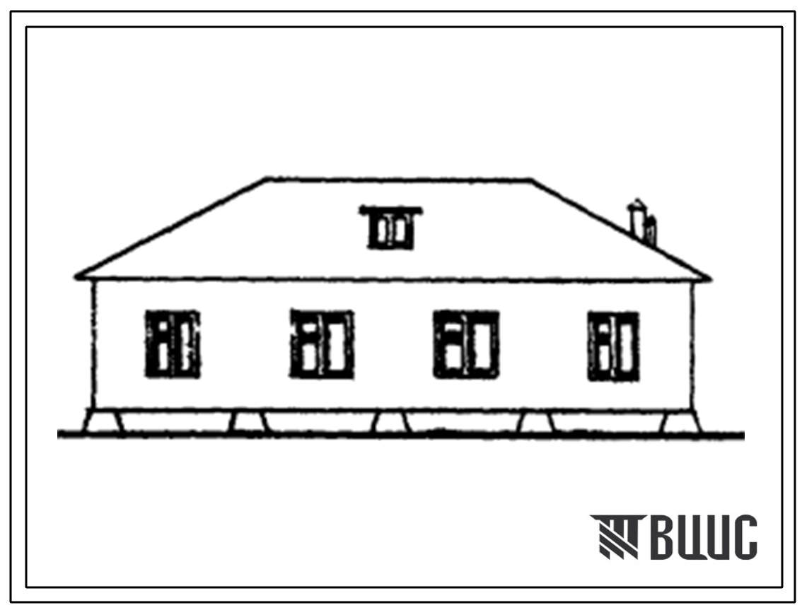 Типовой проект 189-000-136с Одноквартирный четырехкомнатный жилой дом с глинобитными стенами, усиленными каркасом. Для индивидуальных застройщиков.