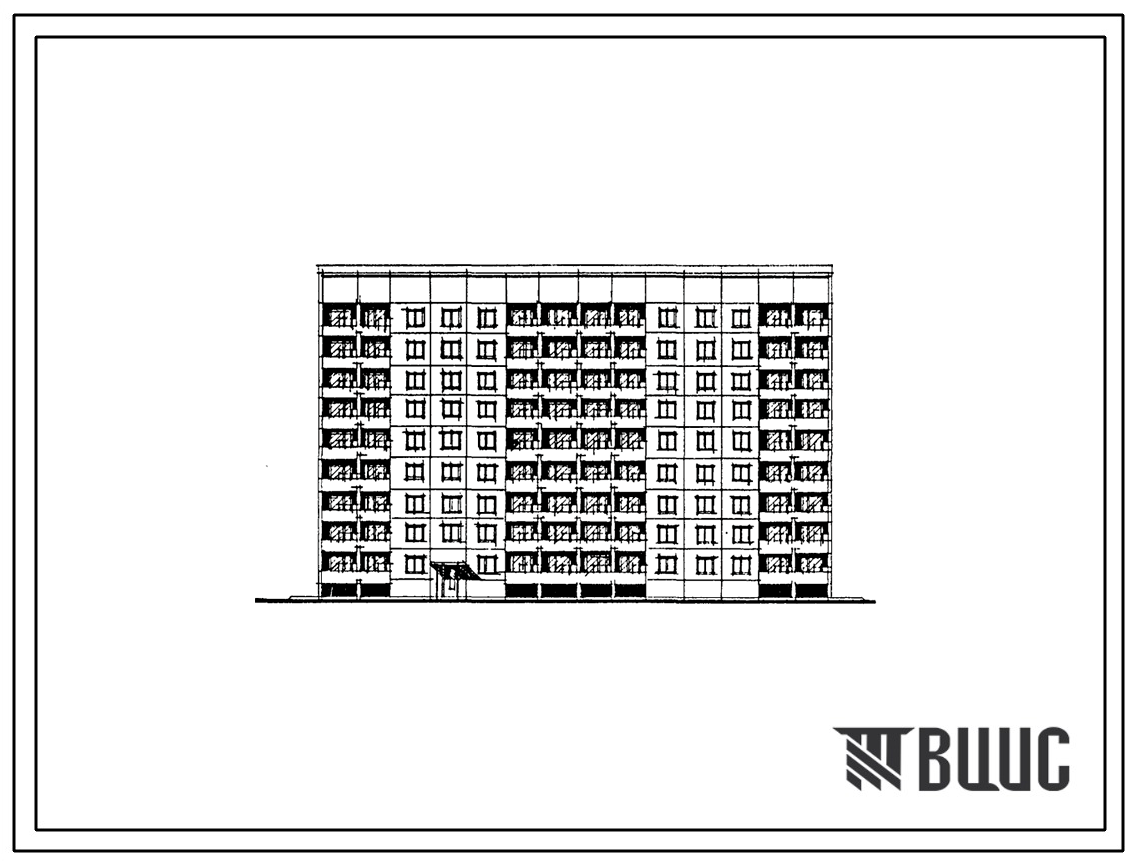 Фасады Типовой проект 161-121-138.13.87 5-этажное общежитие на 285 мест для рабочих и служащих (для строительства в Ленинградской области)