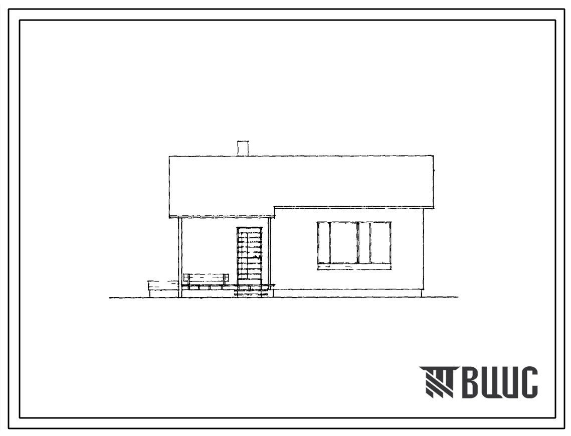 Типовой проект 184-19-7 Одноквартирный двухкомнатный кирпичный жилой дом.