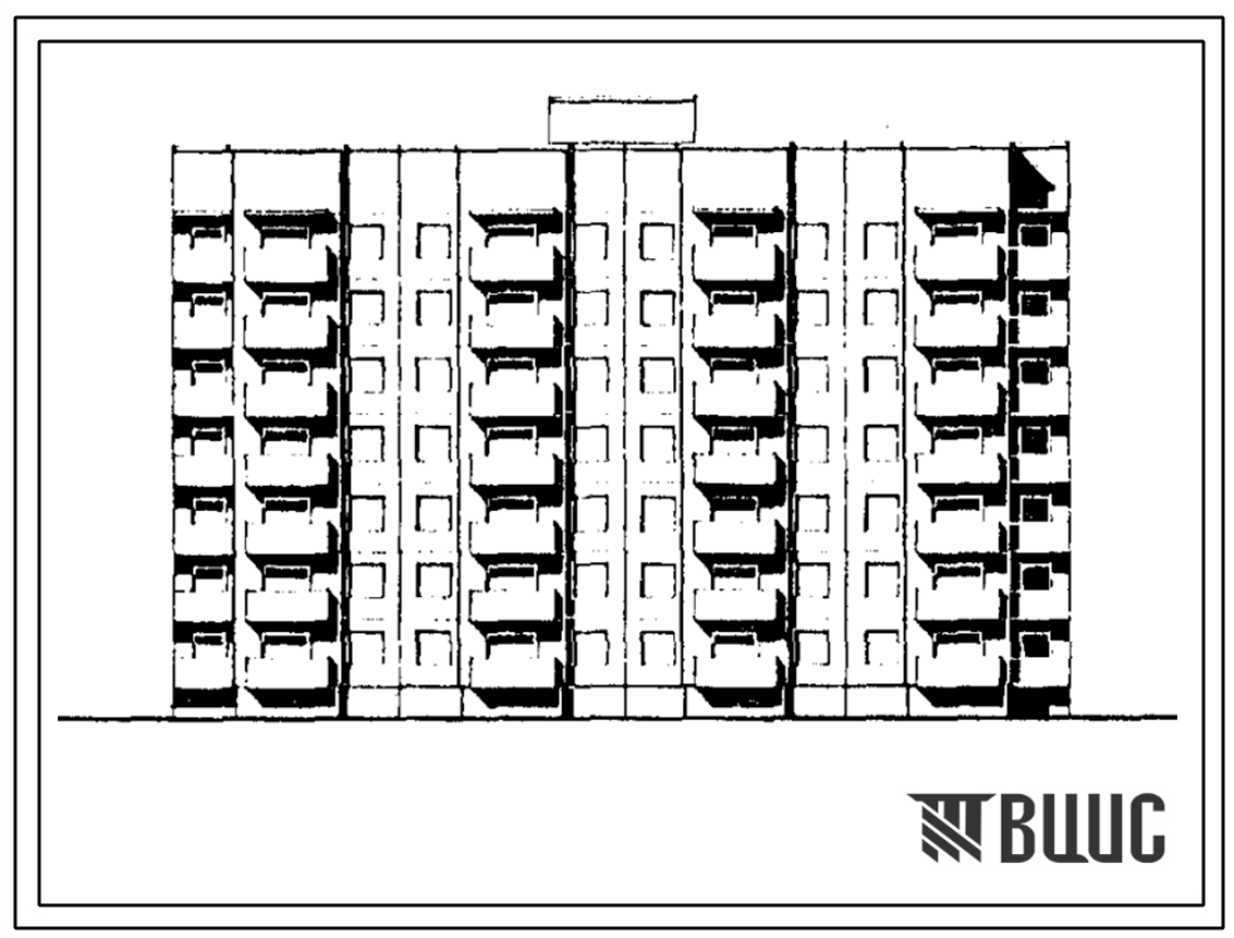 Типовой проект 90-0298.2.13.90 Блок-секция 7-этажная 56-квартирная рядовая 1-1-1-1-2-2-3-3 (для строительства в г. Омске и Омской области) Конструктивный вариант свайных фундаментов N=300 kH