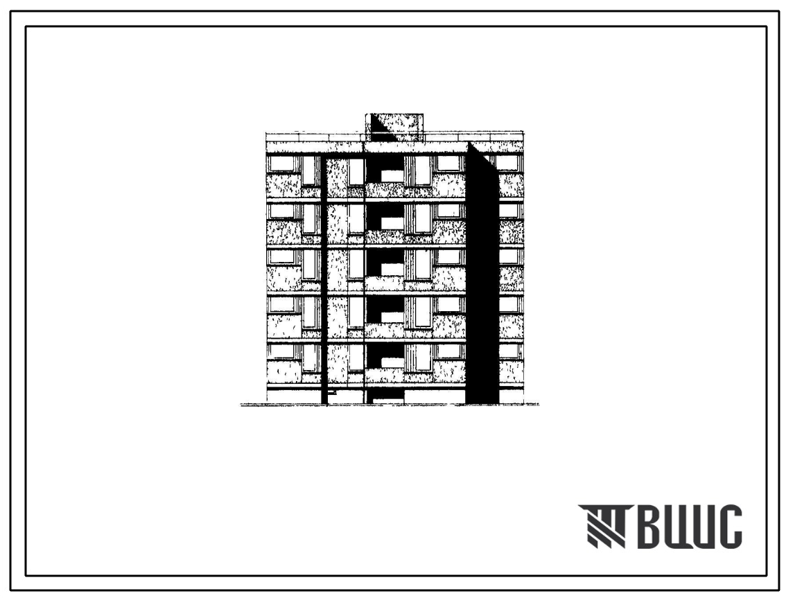Фасады Типовой проект 126-063/1 Блок-секция пятиэтажная 15-квартирная рядовая с торцовыми окончаниями (однокомнатных 1Б — 5, двухкомнатных 2Б — 5, трехкомнатных 3А — 5).