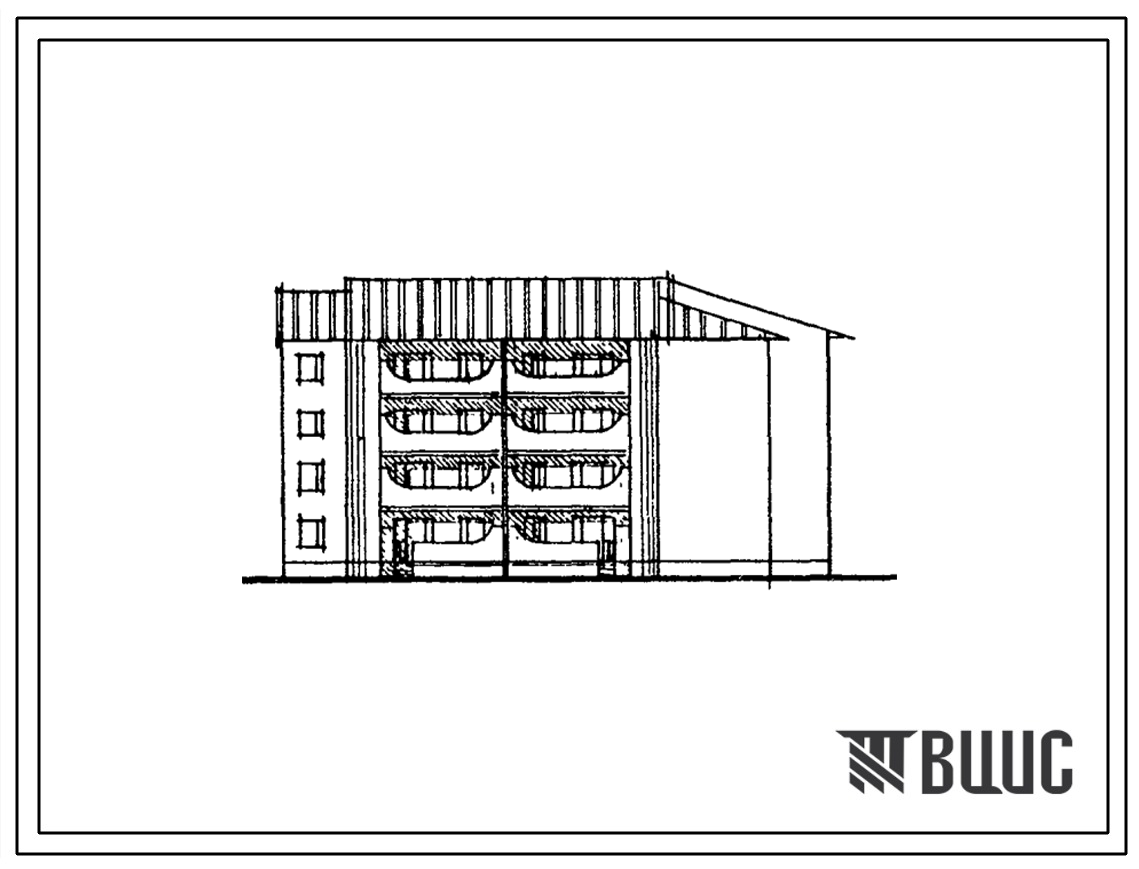 Типовой проект 86-053.92 Блок-секция 4-этажная 24-квартирная угловая 1Б.2Б.2Б-1Б.3Б.3Б. Стены из кирпича