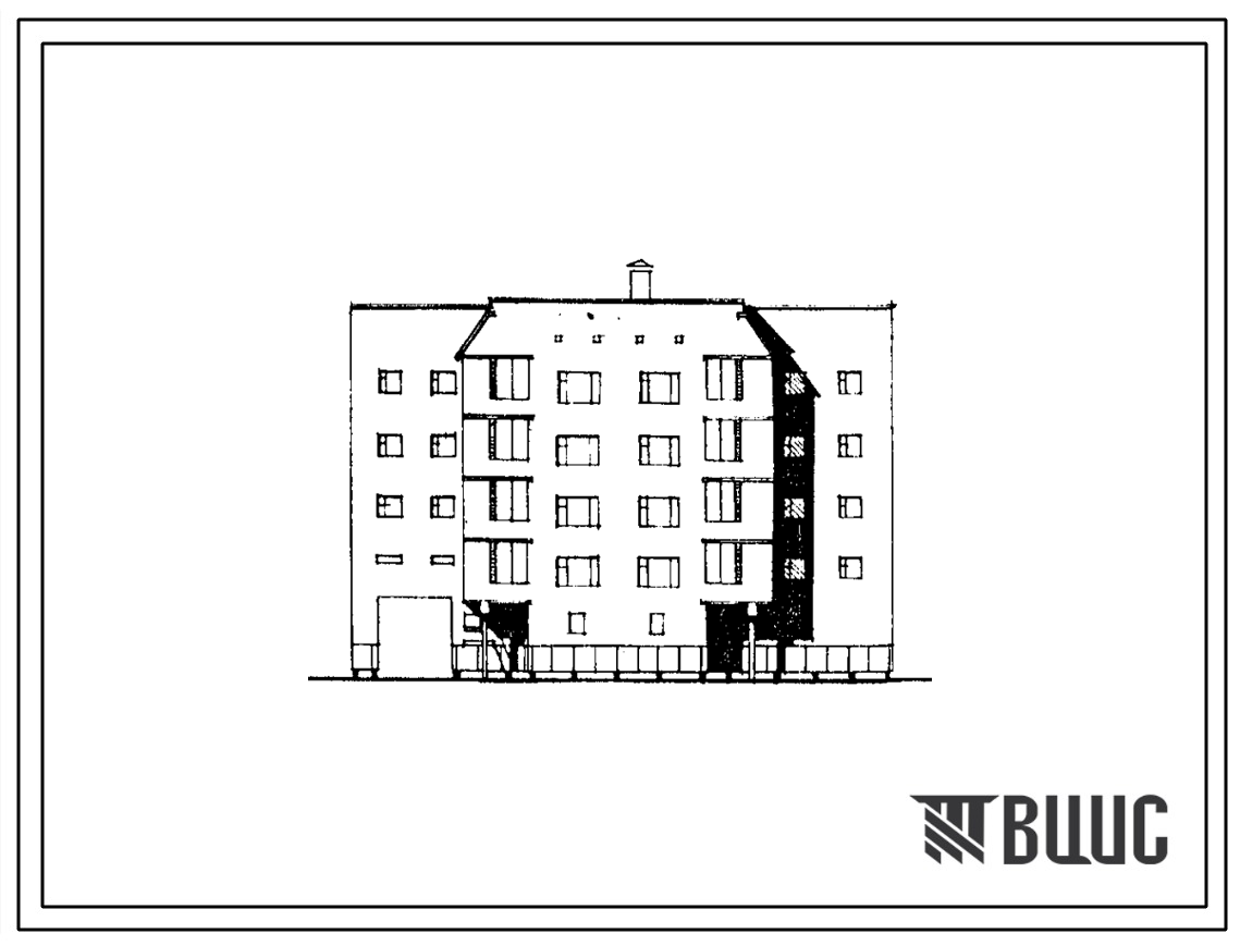 Типовой проект 68-018м.86 Пятиэтажная блок-секция с проездом на 15 квартир