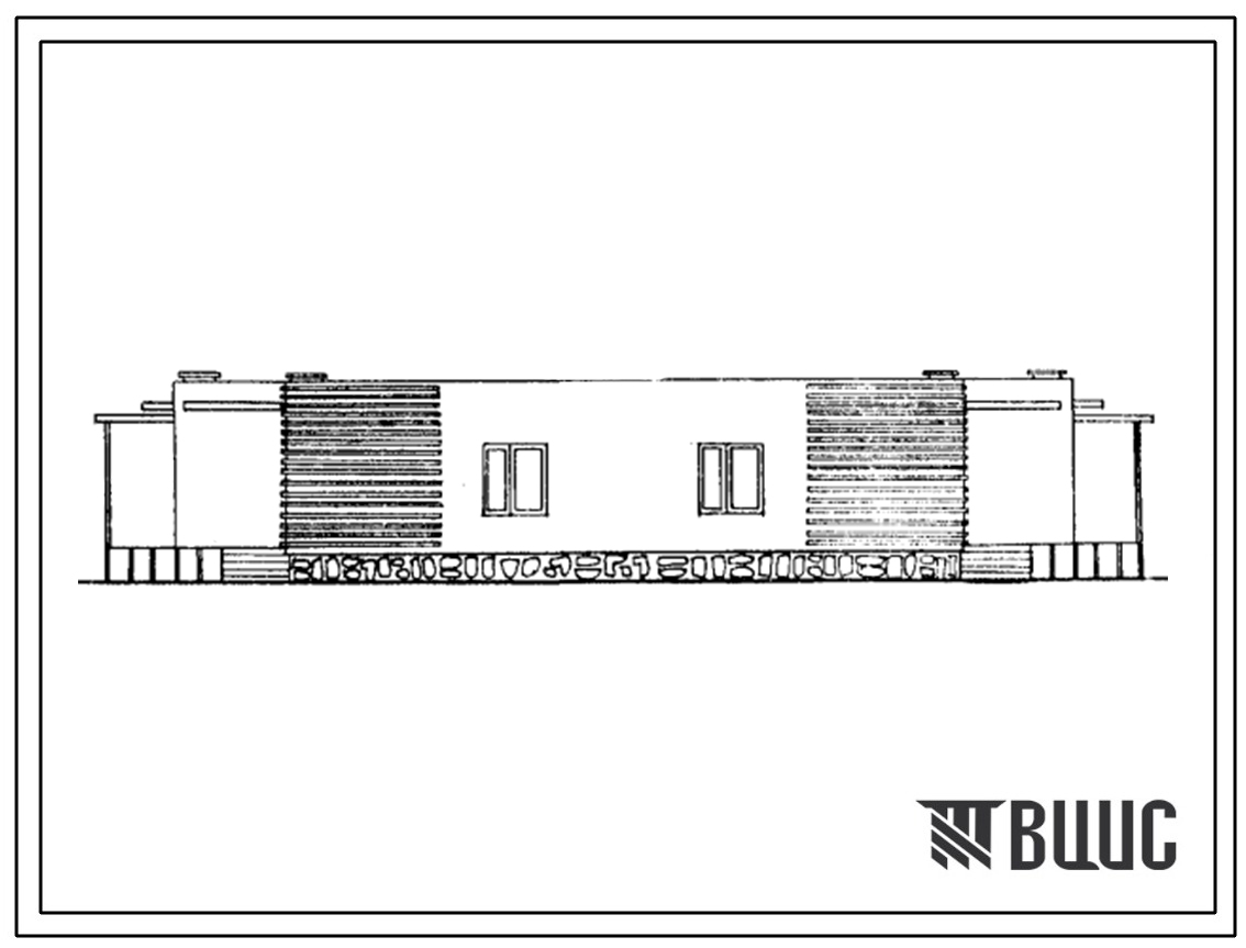 Типовой проект 184-40-60 Одноэтажный дом на 2 трехкомнатные квартиры типа 3Б. Для строительства в 4А и 4Г климатических подрайонах ККАССР
