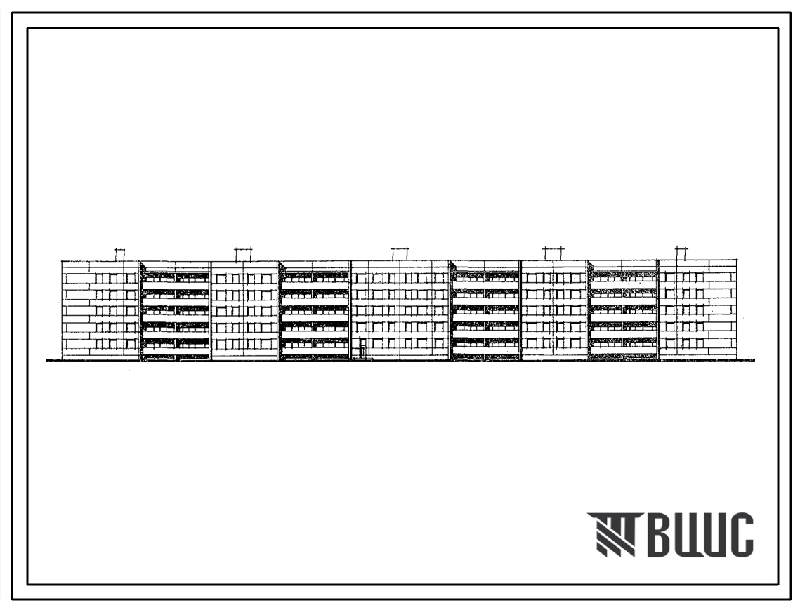 Фасады Типовой проект 113-88-4/1.2 5-этажный 8-секционный дом на 90 квартир. Для строительства во 2В климатическом подрайоне Белорусской ССР.