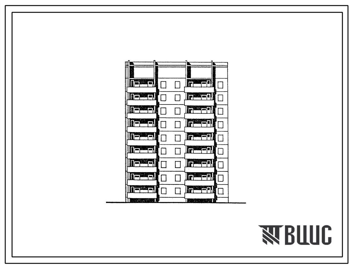 Типовой проект 135-0325с.13.87 9-этажная торцевая левая блок-секция на 27 квартир 2-3-5 для строительства в г. Иркутске