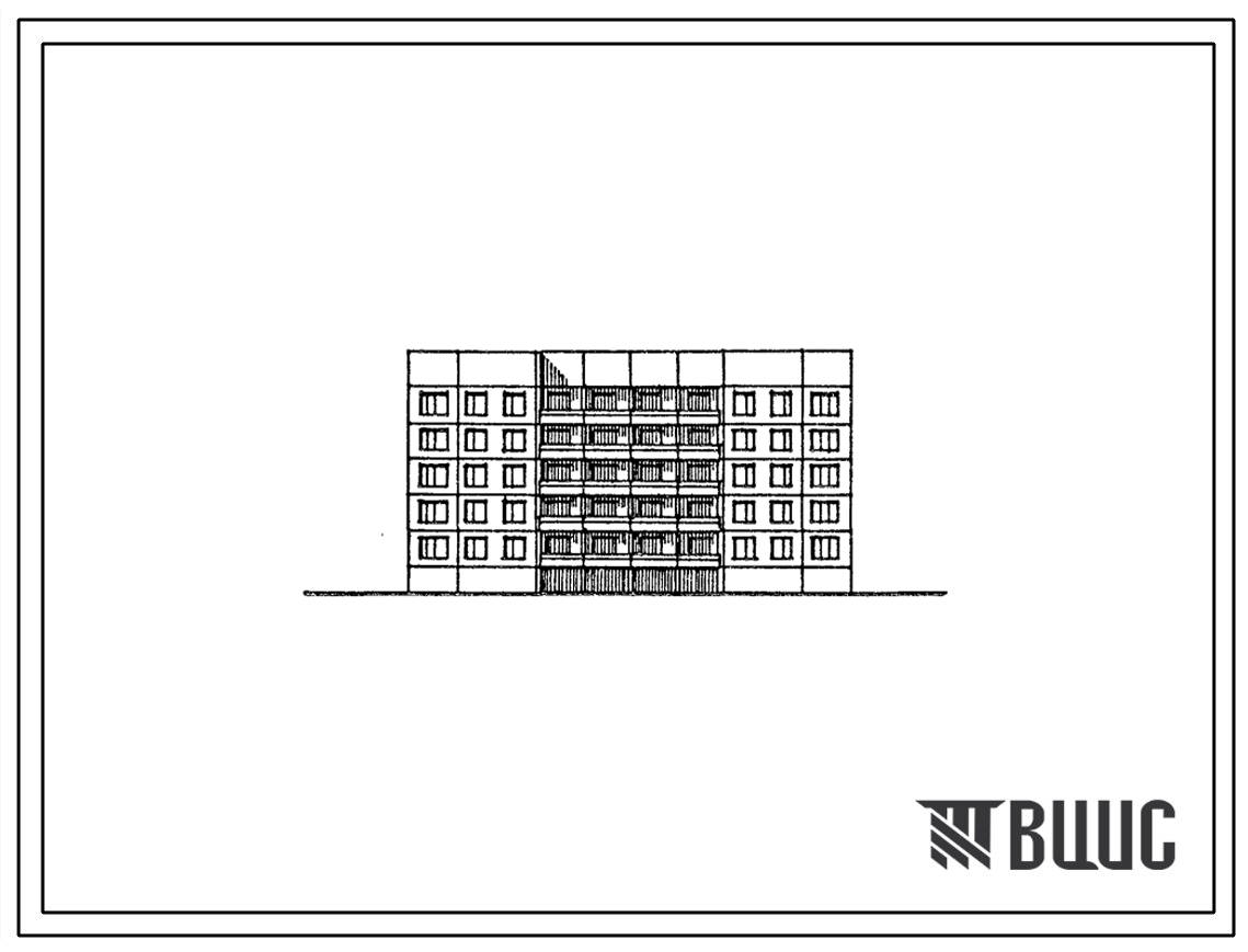Фасады Типовой проект 84-061.1.88 Блок-секция 5-этажная 30-квартирная рядовая