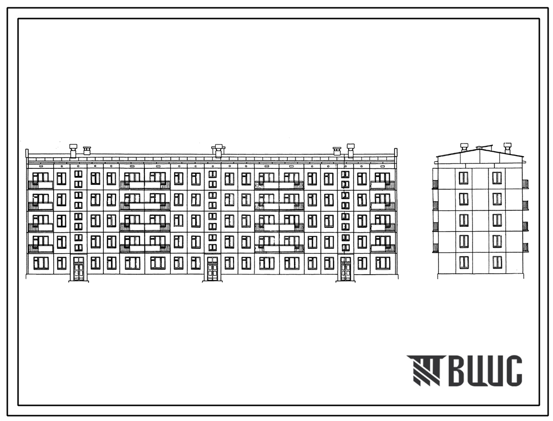 Типовой проект 1-515-3/Ю37 5-этажный 3-секционный 60-квартирный жилой дом со стенами из керамзитобетонных панелей для строительства в г. Москве
