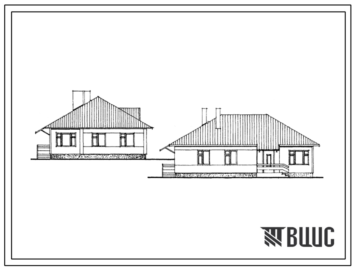 Типовой проект 181-26-104.13.87 Одноквартирный одноэтажный жилой дом с четырехкомнатной квартирой для строительства в Полтавской области
