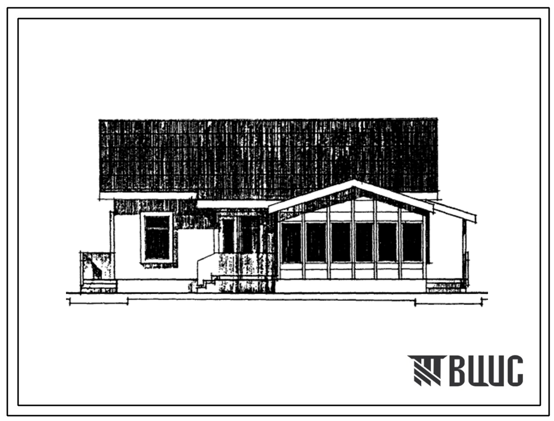 Типовой проект 184-52-263С.13.86 Одноэтажный одноквартирный жилой дом усадебного типа с квартирой типа 5Б со стенами из кирпича (для Казахской ССР)