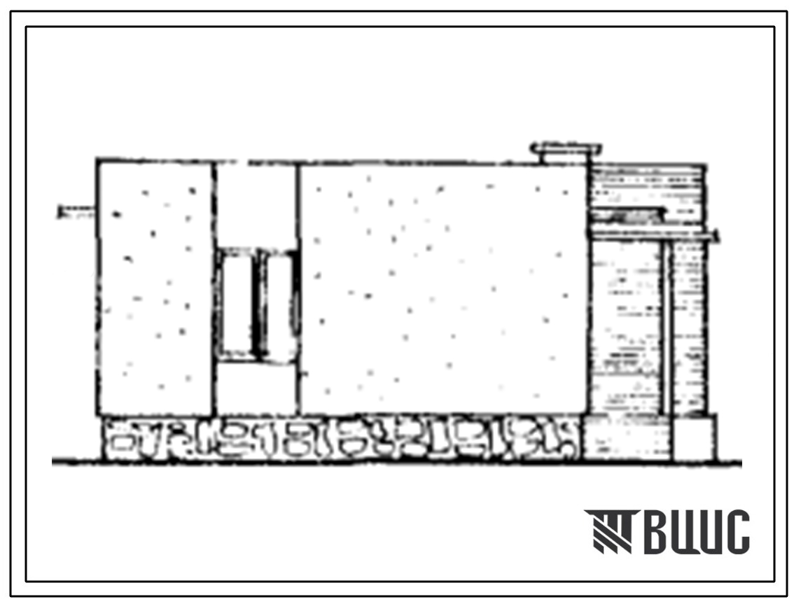 Типовой проект 184-40-50 Одноэтажный дом с двухкомнатной квартирой типа 2Б (правый). Для строительства в 4А и 4Г климатических подрайонах ККАССР