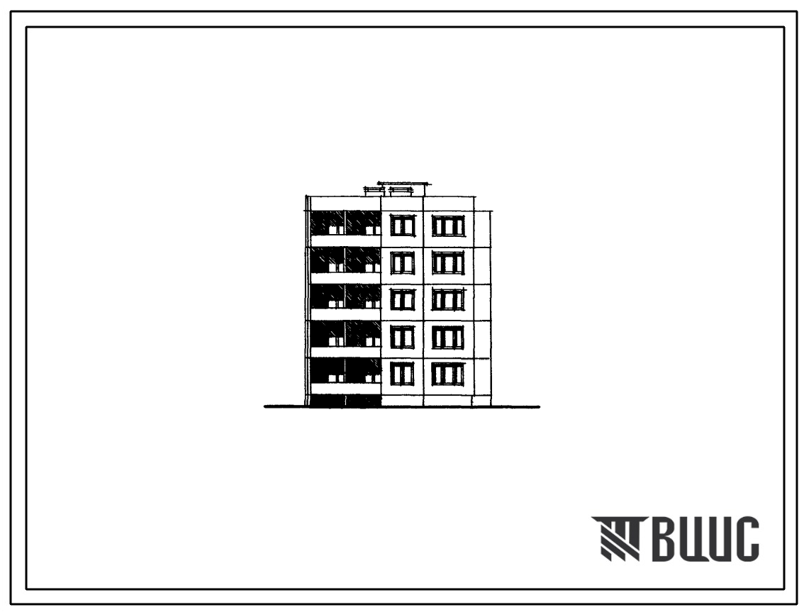 Типовой проект 111-210-11/1 Пятиэтажный односекционный дом на 10 квартир (двухкомнатных 2Б-5; трехкомнатных 3А-5). Для строительства во IIВ климатическом подрайоне, II климатическом районе Белорусской ССР.