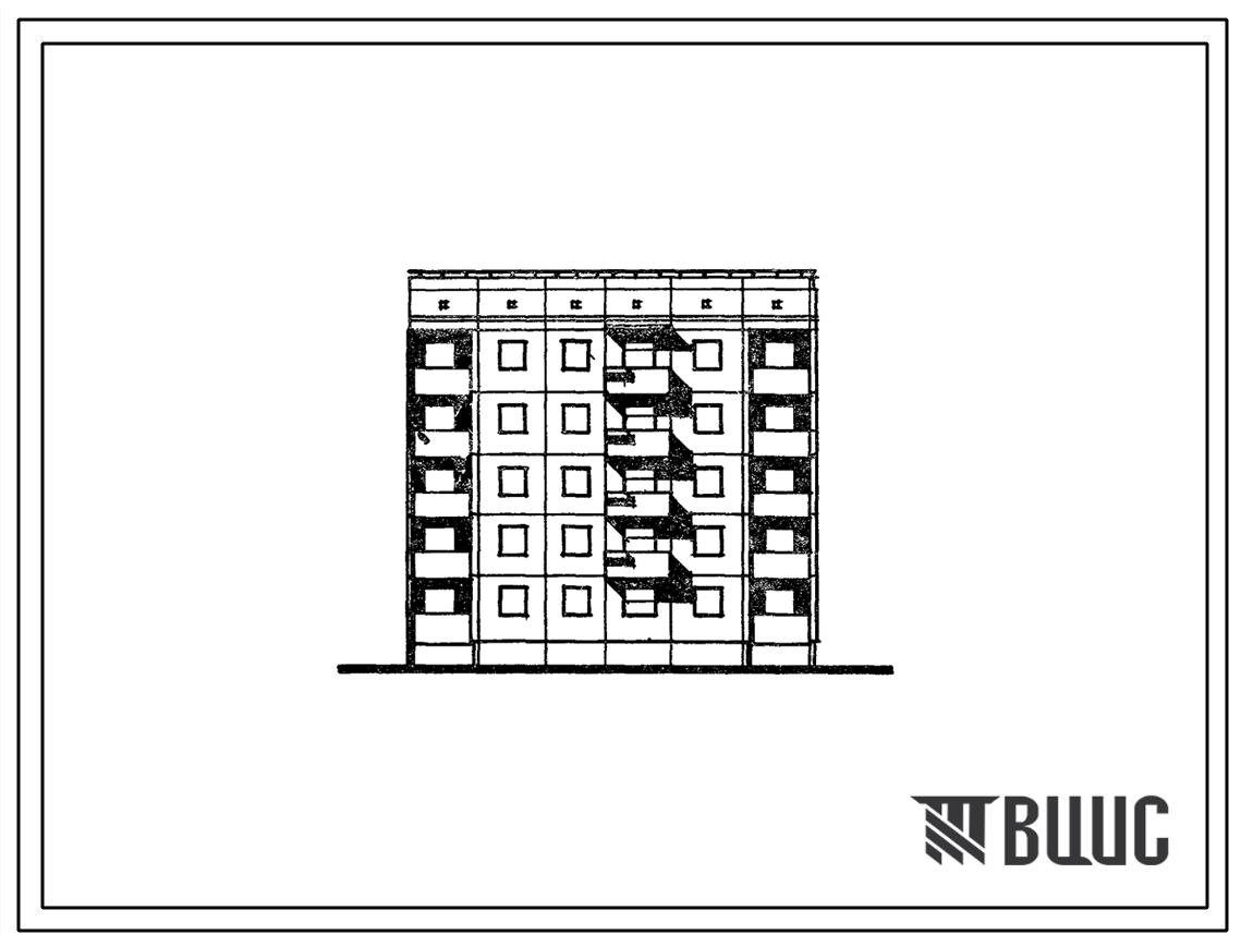 Фасады Типовой проект 94-050/1.2 5-этажная угловая блок-секция на 20 квартир, правая 1А-3Б-3Б-3Б