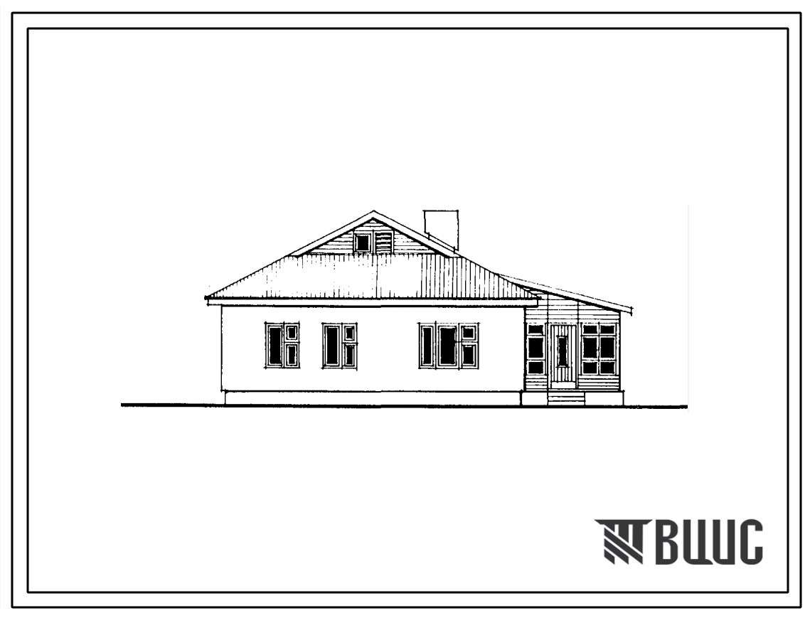 Типовой проект 188-24-196.86 Одноэтажный дом с четырехкомнатной квартирой типа 4Б. Для государственного и колхозного строительства в сельской местности
