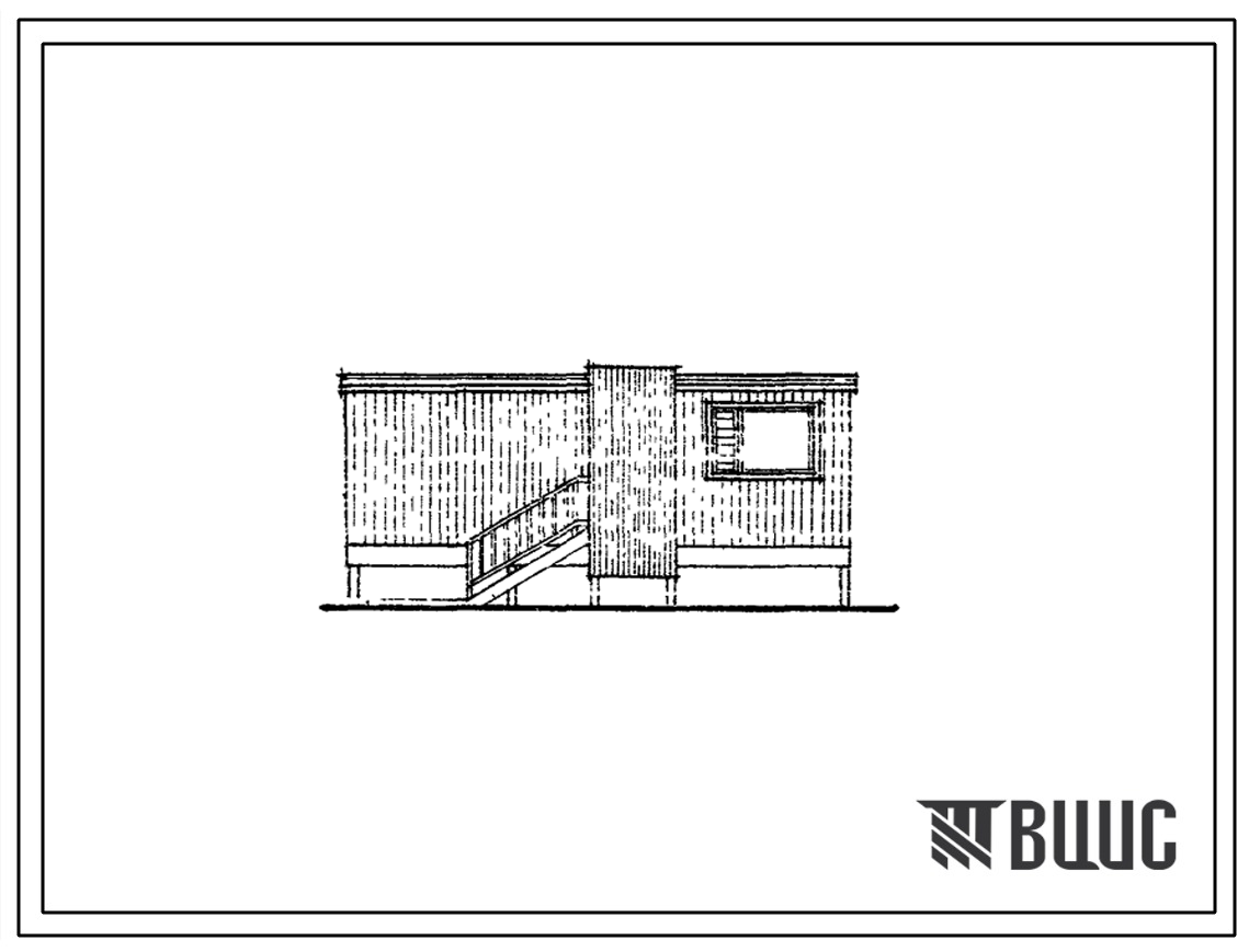 Типовой проект 187-218-1м/1 Одноэтажный дом с трехкомнатной квартирой тип 3Б из деревянных объемных блоков (контейнеров). Для строительства в 1В климатическом подрайоне с вечномерзлыми грунтами