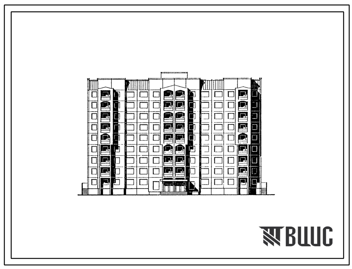 Типовой проект 90-0297.2.13.89 Блок-секция общежития 9-этажная на 346 мест рядовая (для строительства в г. Омске и Омской области) Конструктивный вариант свайных фундаментов N=350 kH