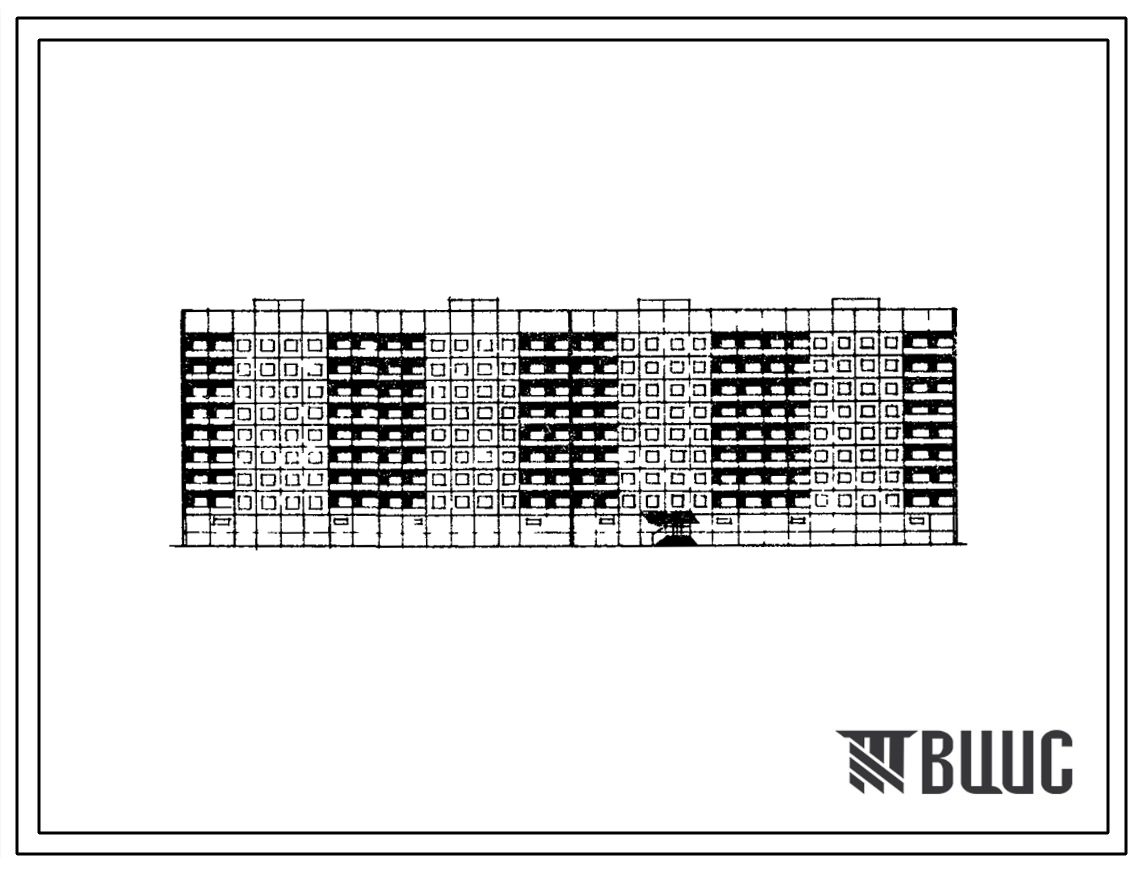 Типовой проект 111-154-3м Восьмиэтажный четырехсекционный крупнопанельный жилой дом на 127 квартир (двухкомнатных 2Б-63, трехкомнатных 3Б-63, четырехкомнатных 4Б-1). Для строительства в г.Якутске, 1А климатическом подрайоне, с вечномерзлыми грунтами