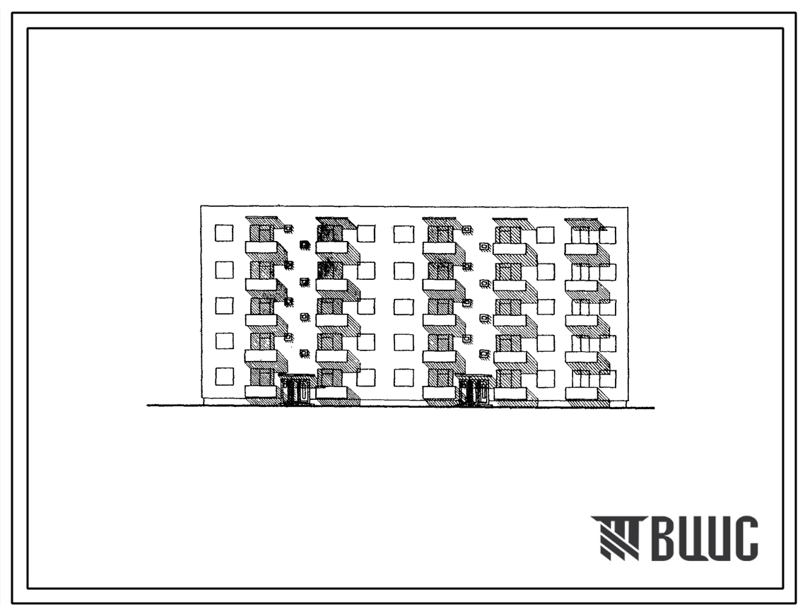 Типовой проект 98-031с Пятиэтажная блок-секция поворотная левая на 20 квартир (двухкомнатных 2Б-10; трехкомнатных 3А-5; пятикомнатных 3А-5; пятикомнатных 5А-5)