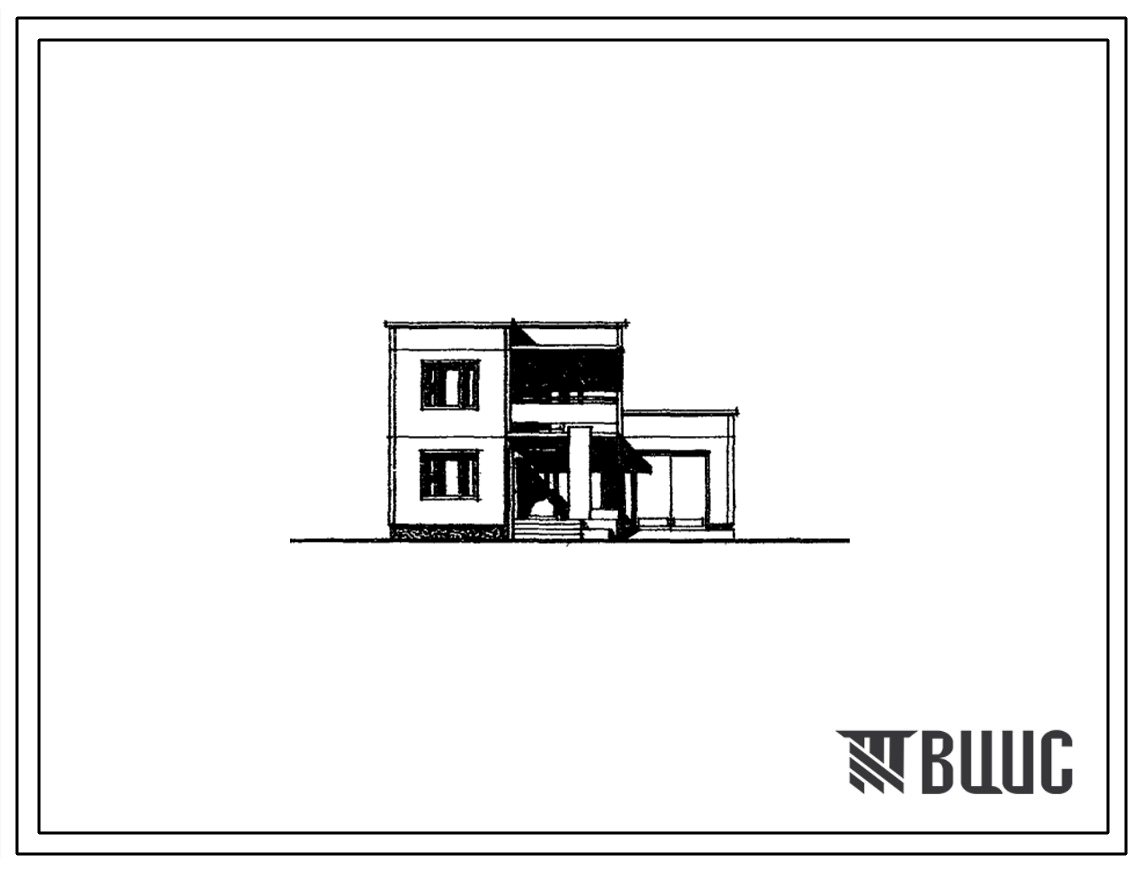 Фасады Типовой проект 141-210-24/1.2 Жилой дом двухэтажный одноквартирный с квартирой в двух уровнях 4Б для индивидуального строительства.