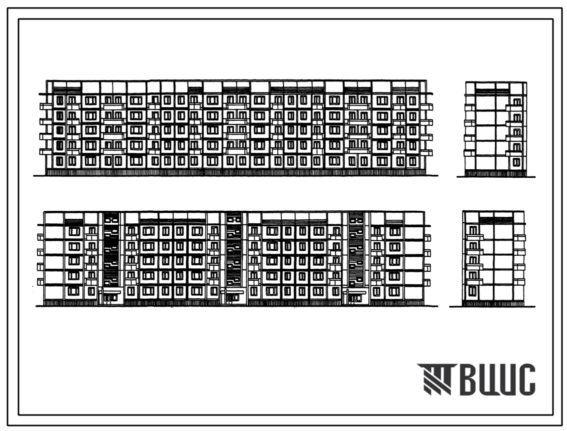 Фасады Типовой проект 143-020с.85 5-этажные жилые и лестничные блоки и элементы блокировки
