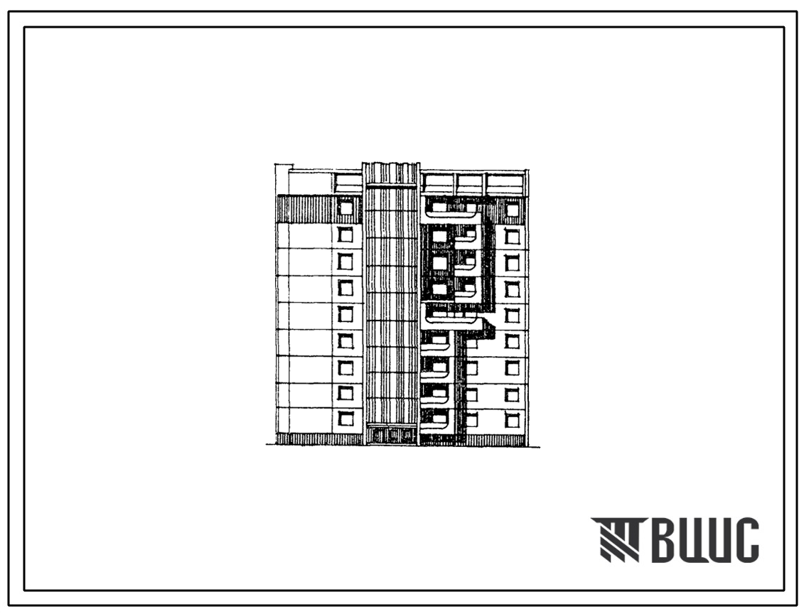 Типовой проект 90-0196.13.87 Блок-секция 9-этажная 36-квартирная торцовая правая 1.2.3.4 (для строительства в городе Липецке и Липецкой области)