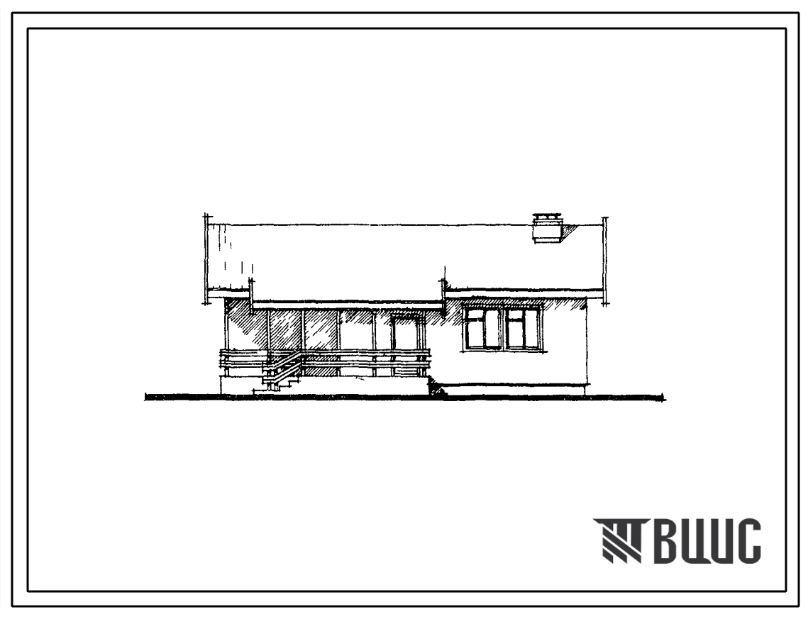 Типовой проект 181-115-67/1 Одноэтажный жилой дом с трехкомнатной квартирой типа 3Б. Для строительства в 1В и 2В климатических подрайонах