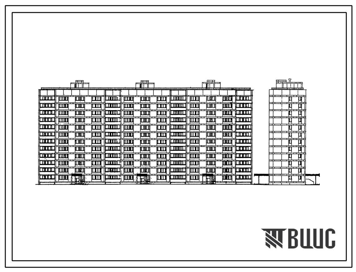 Типовой проект II-68-03/12ю 12-ти этажный 3-х секционный 168-квартирный жилой дом со стенами из керамзитобетонных изделий