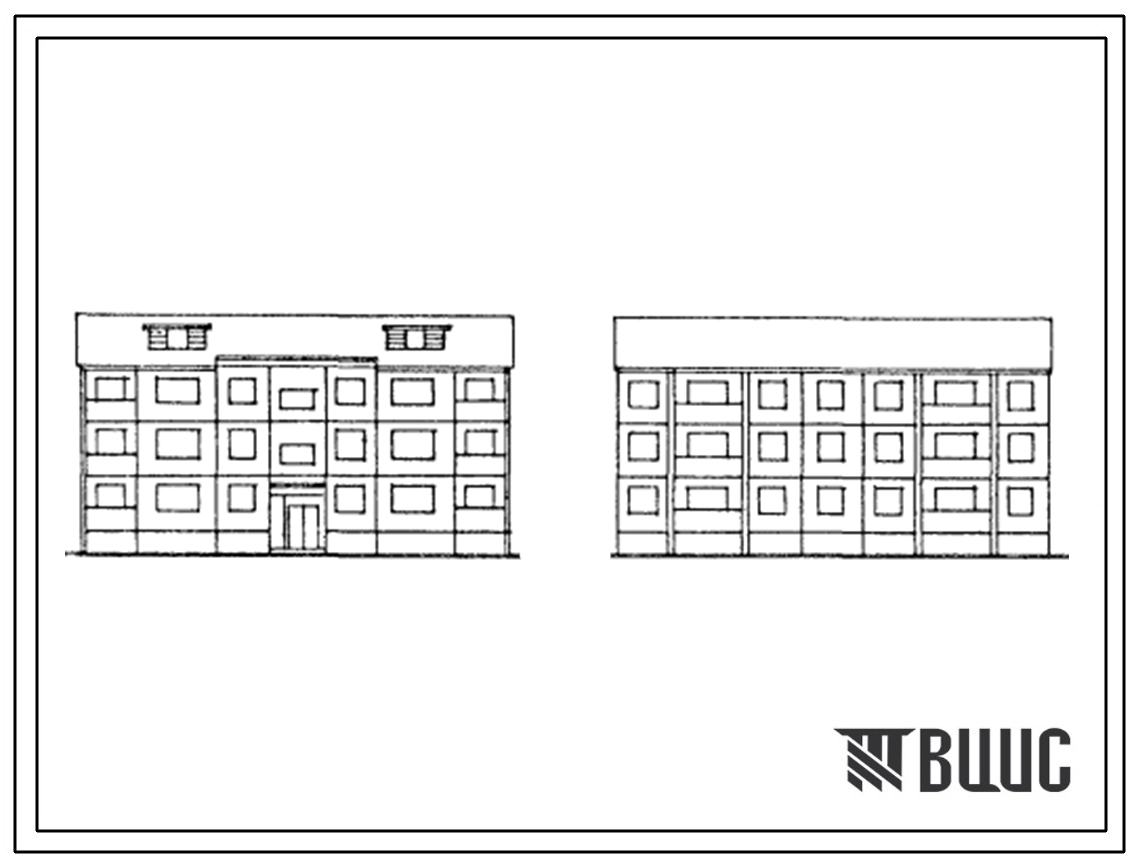 Типовой проект 90-0230.13.88 Трехэтажная блок-секция рядовая на 12 квартир. Для Орловской области