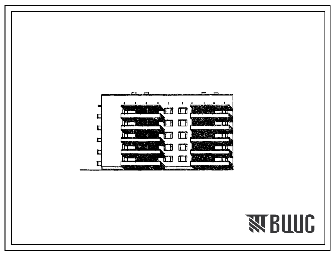 Фасады Типовой проект 67-05с/77.2 Пятиэтажная двойная блок-секция торцовая 1Б, 2Б, 3Б-2Б, 3Б на 25 квартир