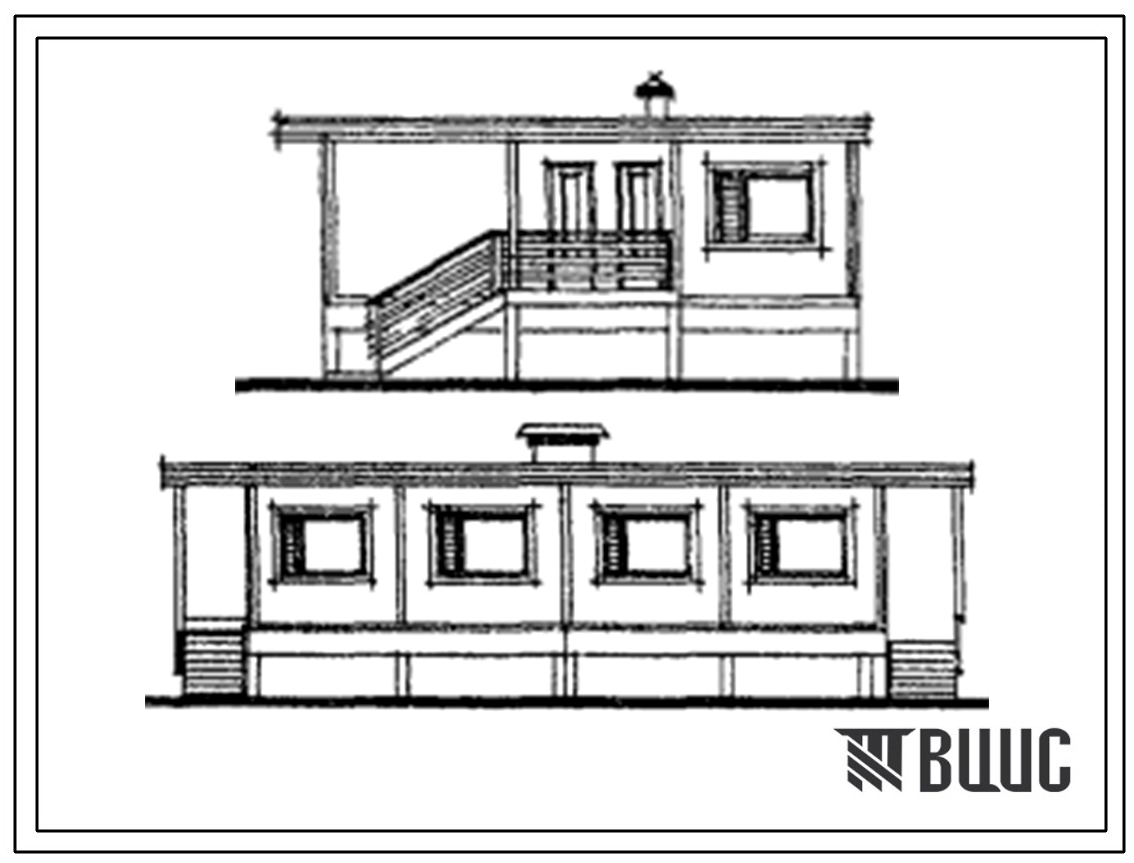 Типовой проект 186-218-2м/1 Двухквартирный жилой дом с двухкомнатными квартирами из деревянных объемных блоков (контейнеров).