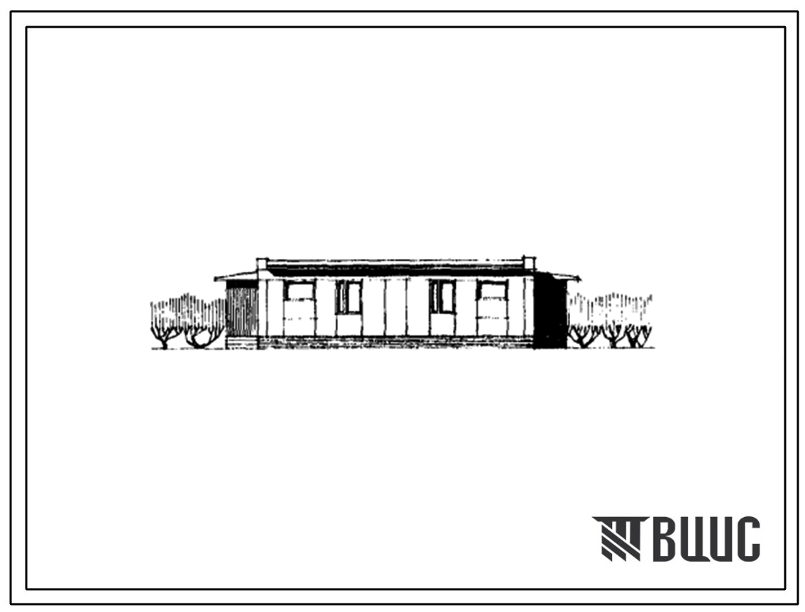 Типовой проект 183-211-19/1 Одноэтажный дом на 2 двухкомнатные квартиры. Для строительства в 4А и 4Г климатических подрайонах Туркменской ССР