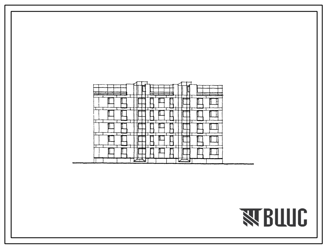 Типовой проект 123-039м.86 Блок-секция для малосемейных 5-этажная 39-квартирная торцевая левая 1А.1А.1А.1Б.1Б.2А.2А.2А