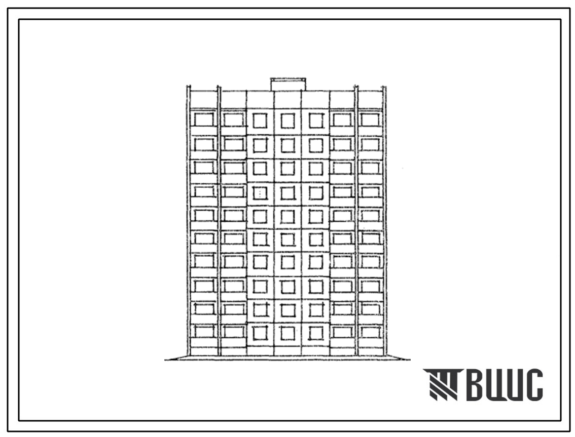 Типовой проект 121-0165.13.87 Блок-секция рядовая 10-этажная 40-квартирная 3-2-1-3 (для условий применения в Чувашской АССР)