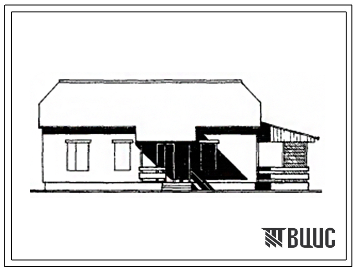 Типовой проект 184-48-33с/1 Дом одноэтажный одноквартирный четырехкомнатный с полным благоустройством для индивидуального строительства.