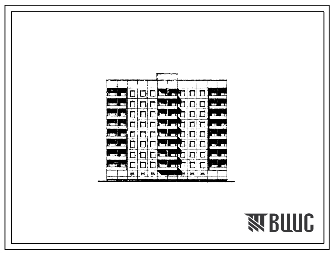 Типовой проект 154-01м Восьмиэтажная блок-секция на 63 квартиры (однокомнатных 1Б-31, двухкомнатных 2Б-16, трехкомнатных 3Б-16). Для строительства в г.Якутске, 1А климатическом подрайоне, с вечномерзлыми грунтами