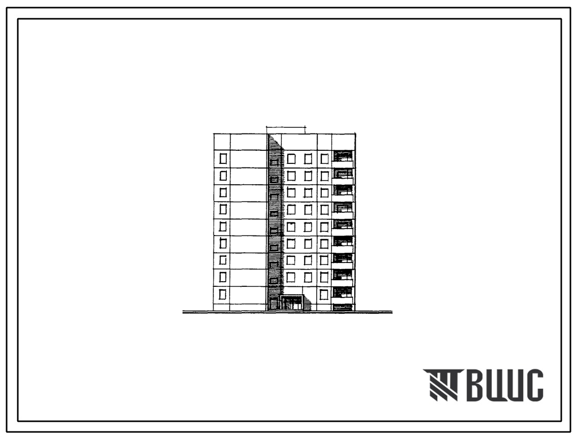 Фасады Типовой проект 121-84-4/1.2 Жилой дом 9-этажный односекционный 36-квартирный