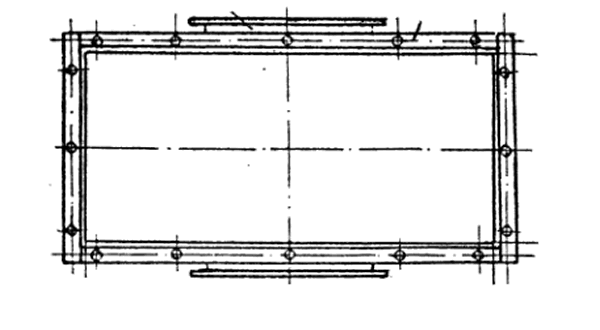 Фасады Серия 1.494-50.93 Короб всасывающий к центробежным вентиляторам типа Ц4-75 и Ц4-76 N 2, 5...16. Выпуск 1 Короб. Рабочие чертежи