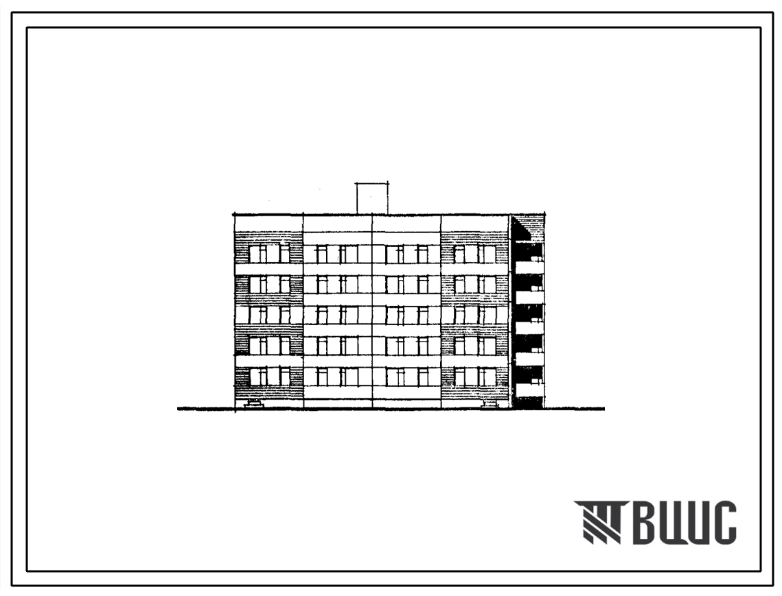 Типовой проект 88-048.86 Пятиэтажная блок-секция рядовая, торцевая (зеркальная) на 35 квартир
