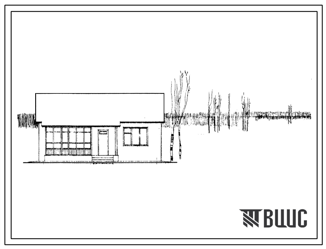 Типовой проект 184-14-8/68 Одноэтажный одноквартирный трехкомнатный дом со стенами из кирпича ли шлакобетонных камней и деревянными деталями заводского изготовления. Для строительства во 2 и 3 строительно-климатических зонах.