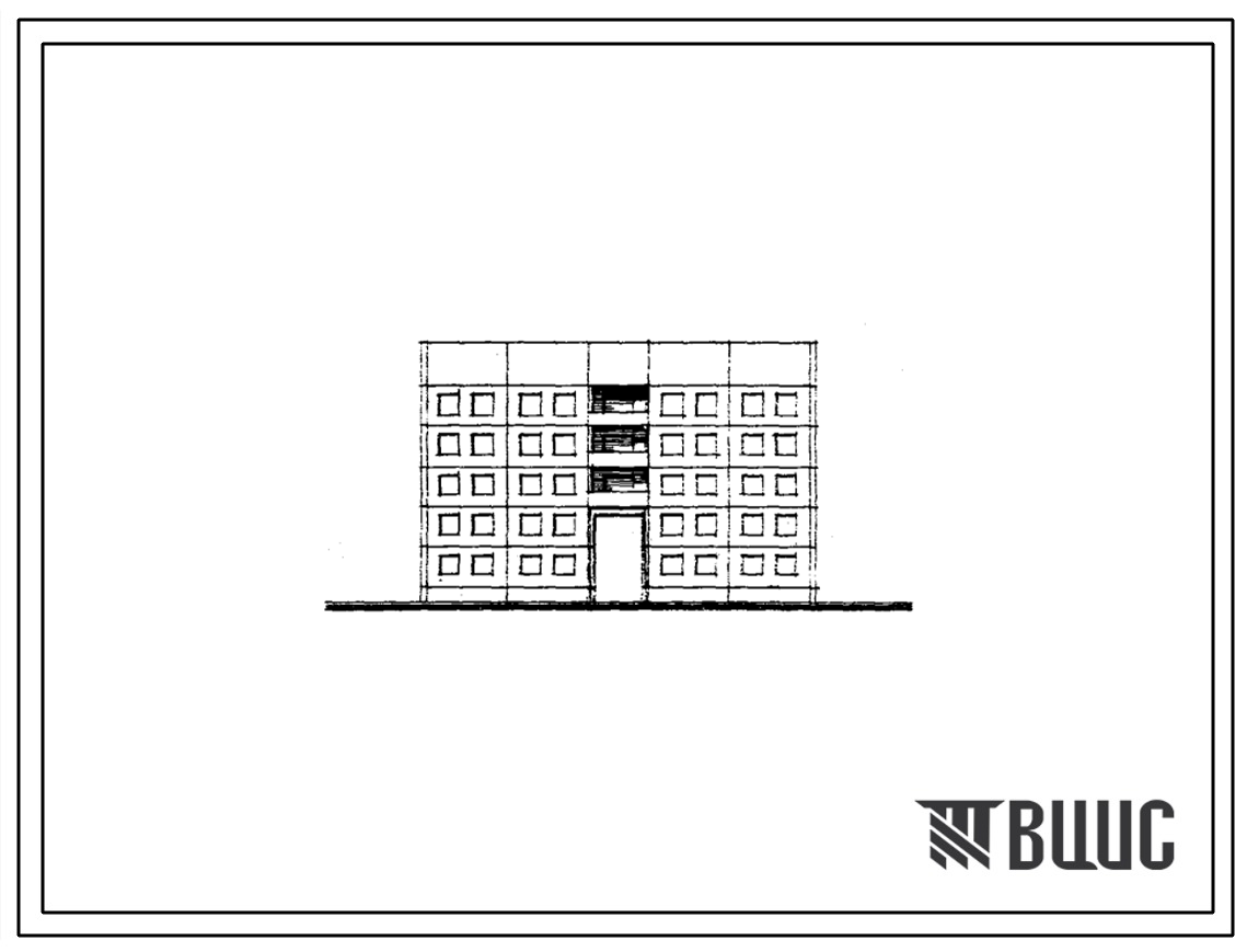 Типовой проект 84-037/1.2 Блок-секция 5-этажная 20-квартирная рядовая с проездом