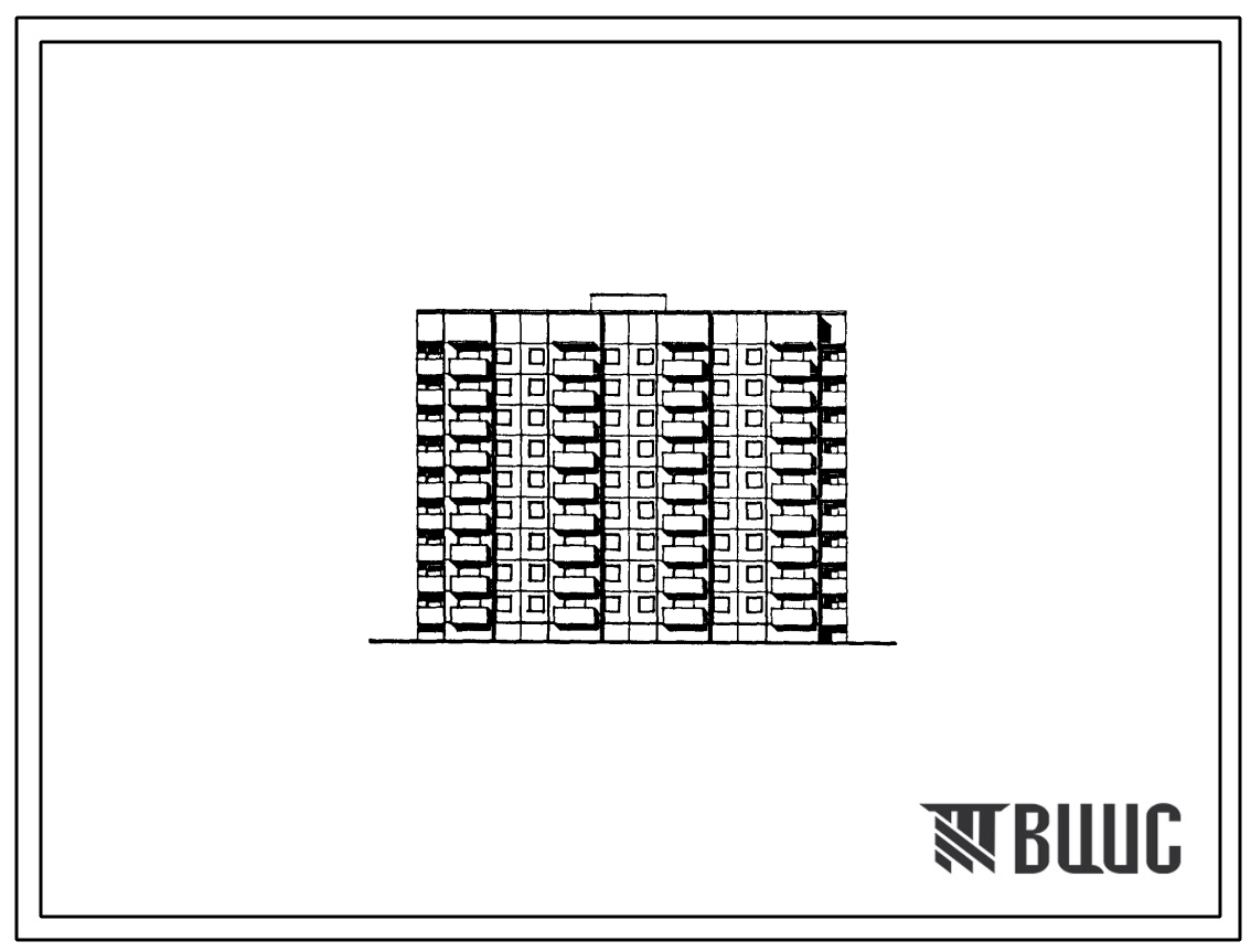 Типовой проект 90-0259.3.13.89 Блок-секция 9-этажная 72-квартирная рядовая 1-1-1-1-2-2-3-3 (для строительства в г. Омске и Омской области) Конструктивный вариант свайных фундаментов N=400 kH