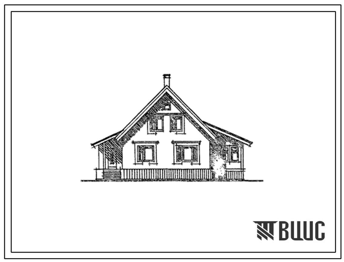 Типовой проект 183-221-5.83 Одноэтажный одноквартирный двухкомнатный жилой дом для индивидуальных застройщиков.