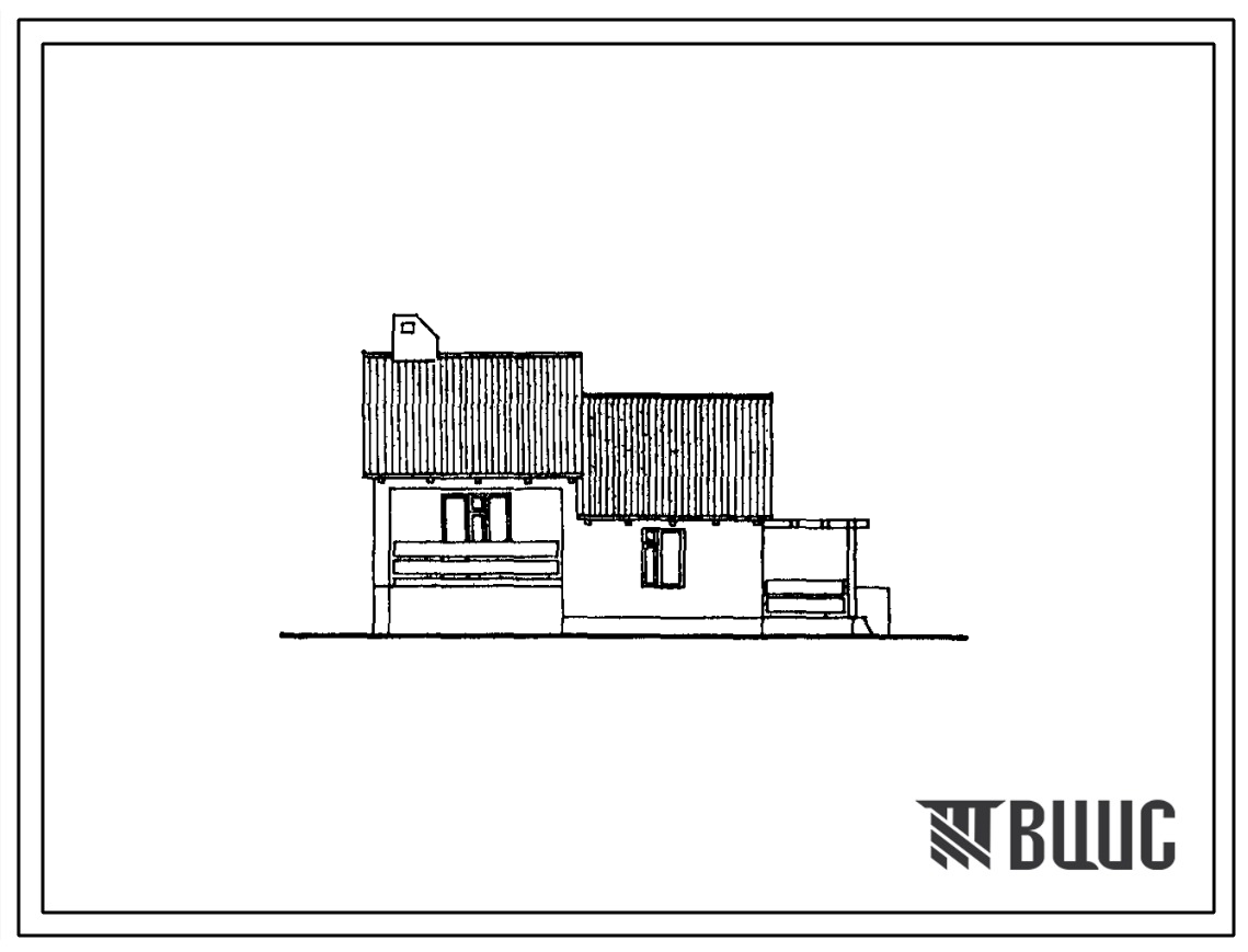 Типовой проект 184-000-378с.86 Одноэтажный дом «растущего типа» с трехкомнатной квартирой типа 3Б. Для сельского индивидуального строительства