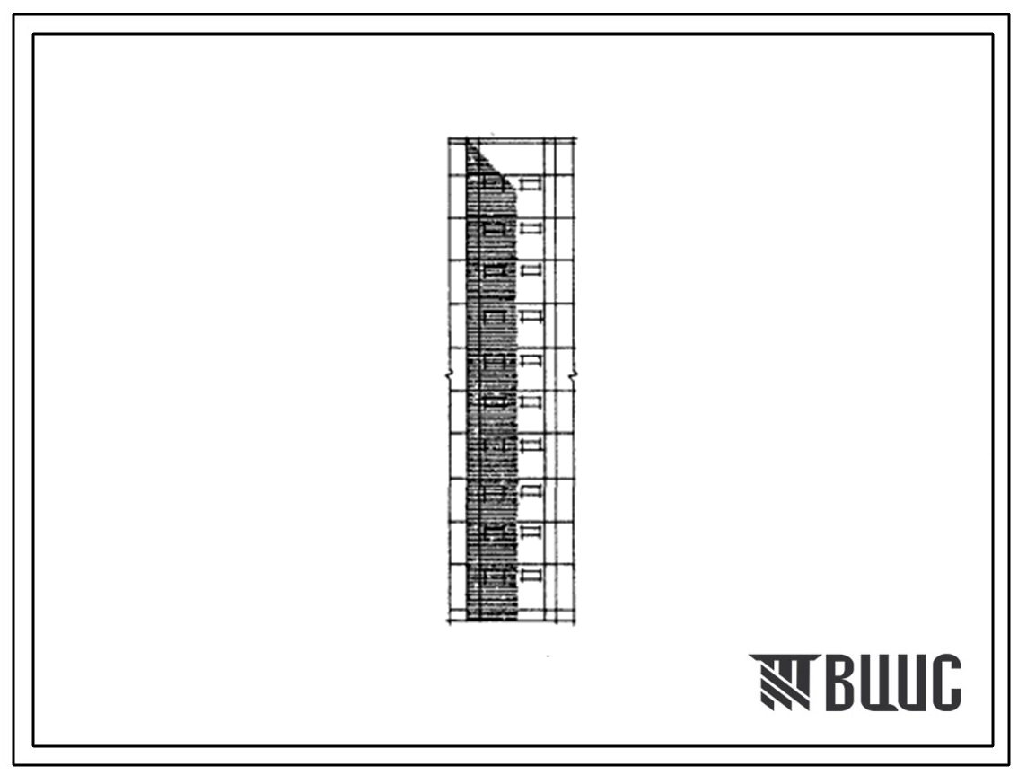Типовой проект 141-035.13.87 Блок-вставка 10-этажная с внутренним углом поворота 150 градусов в городе Свердловске