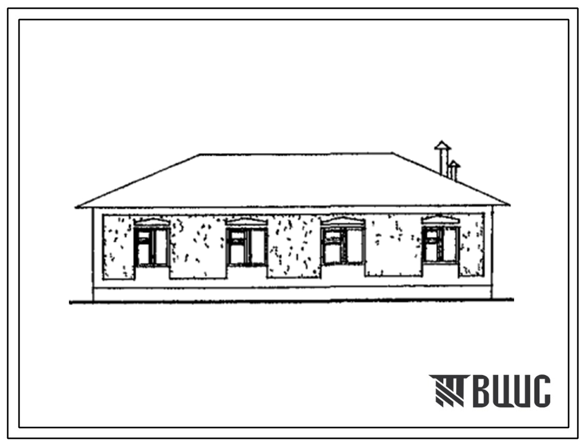 Типовой проект 189-000-745с.13.88 Одноквартирный 4-комнатный жилой дом с глинобитными стенами, усиленными каркасом, для индивидуальных застройщиков (для Таджикской ССР)