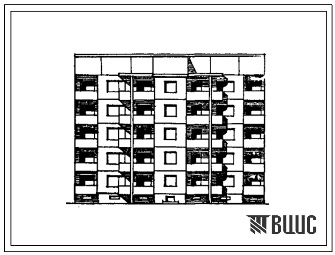 Типовой проект 120-051.13.89 Блок-секция 5-этажная 15-квартирная рядовая-торцевая 3-3-4 (для городского строительства в Литовской республике)