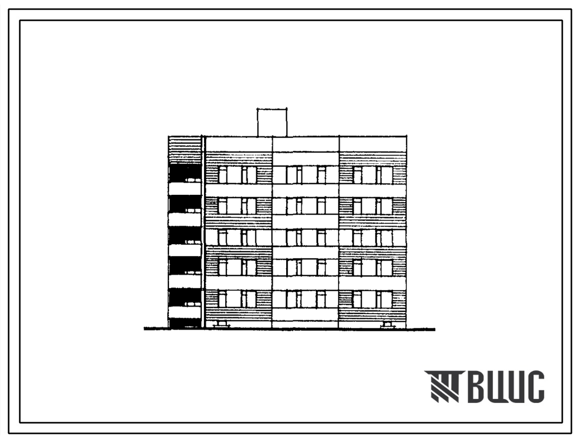 Типовой проект 88-046.86 Пятиэтажная блок-секция рядовая, торцевая правая на 30 квартир